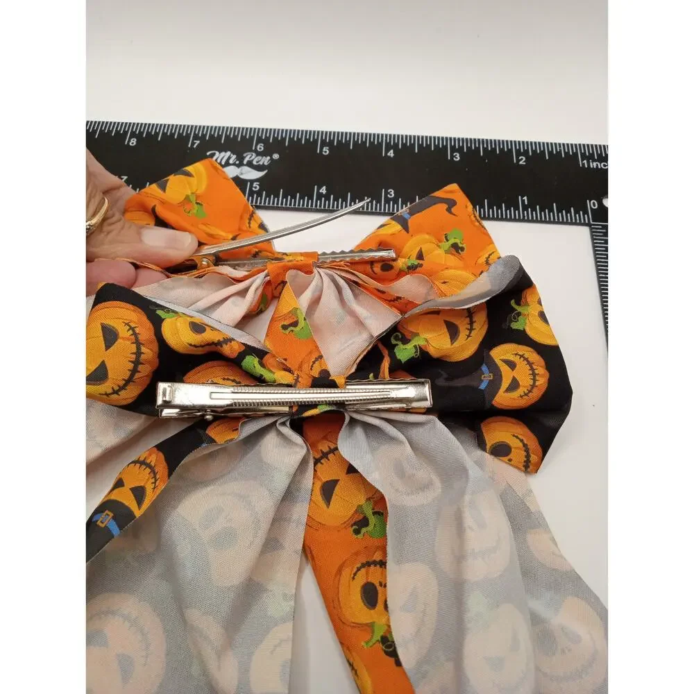 Set of 2 Halloween Pumpkin Bows Hair Clip Style 1002-1005